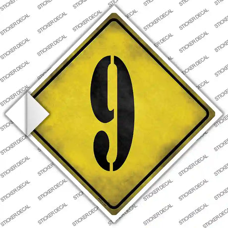 Number 9 Xing Novelty Diamond Sticker Decal