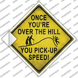 Over The Hill Xing Novelty Diamond Sticker Decal