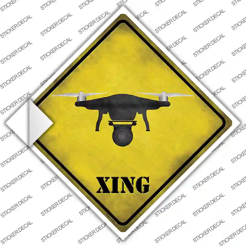 Drone Xing Novelty Diamond Sticker Decal