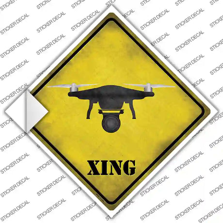 Drone Xing Novelty Diamond Sticker Decal