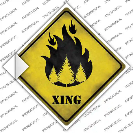 Forest Fire Xing Novelty Diamond Sticker Decal