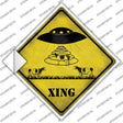 Alien Abduction Xing Novelty Diamond Sticker Decal
