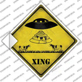 Alien Abduction Xing Novelty Diamond Sticker Decal