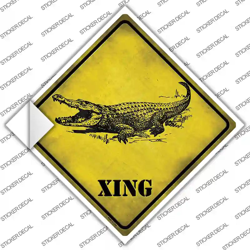 Alligator Xing Novelty Diamond Sticker Decal
