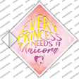 Every Princess Needs A Unicorn Novelty Diamond Sticker Decal