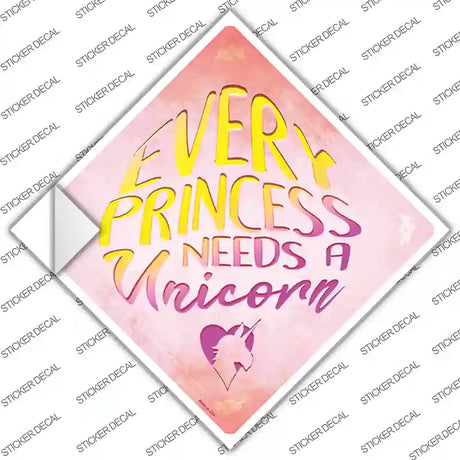 Every Princess Needs A Unicorn Novelty Diamond Sticker Decal