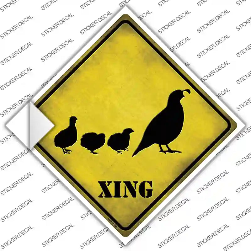 Quail Xing Novelty Diamond Sticker Decal