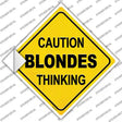 Caution Blondes Thinking Novelty Diamond Sticker Decal