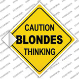 Caution Blondes Thinking Novelty Diamond Sticker Decal