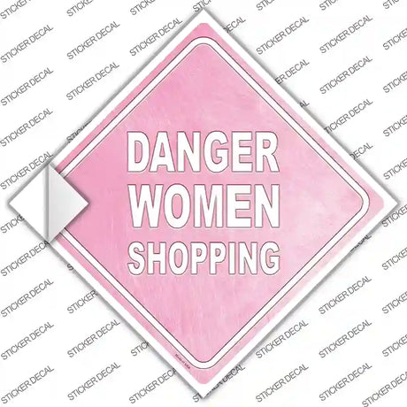 Danger Women Shopping Novelty Diamond Sticker Decal