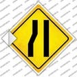 Lane Ends Left Novelty Diamond Sticker Decal