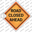 Road Closed Ahead Novelty Diamond Sticker Decal