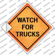 Watch For Trucks Novelty Diamond Sticker Decal
