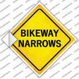Bikeway Narrows Novelty Diamond Sticker Decal