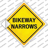 Bikeway Narrows Novelty Diamond Sticker Decal