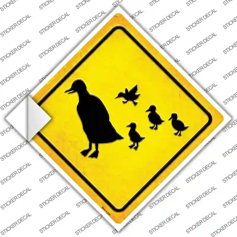 Duck and Ducklings Novelty Diamond Sticker Decal