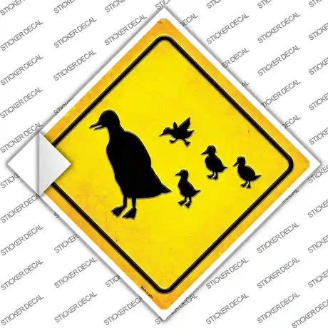Duck and Ducklings Novelty Diamond Sticker Decal