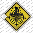 Bigfoot Compass Novelty Diamond Sticker Decal