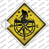 Bigfoot Compass Novelty Diamond Sticker Decal