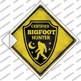Certified Bigfoot Hunter Novelty Diamond Sticker Decal