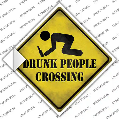 Drunk People Crossing Novelty Diamond Sticker Decal