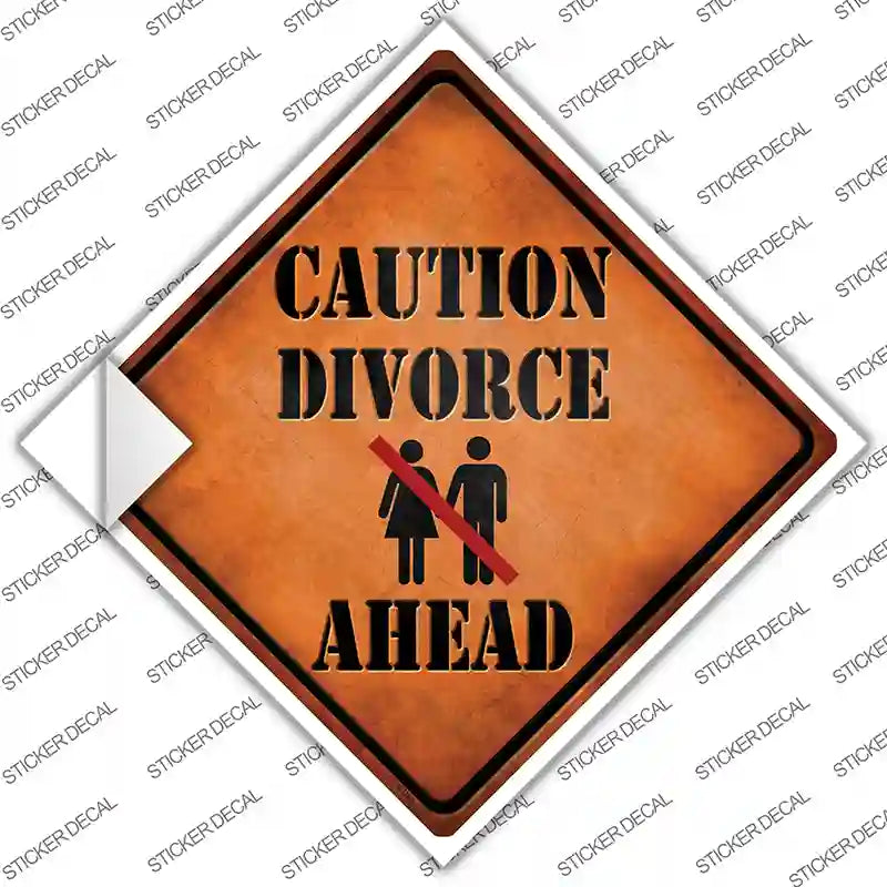 Caution Divorce Ahead Novelty Diamond Sticker Decal