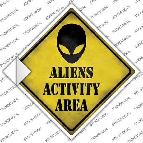 Aliens Activity Area Novelty Diamond Sticker Decal