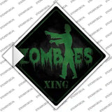 Zombie Crossing Novelty Diamond Sticker Decal