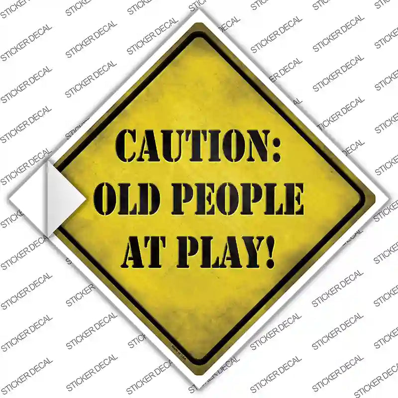 Old People At Play Novelty Diamond Sticker Decal