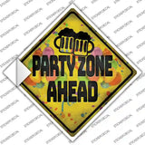 Party Zone Ahead Novelty Diamond Sticker Decal