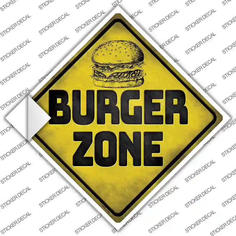 Burger Zone Novelty Diamond Sticker Decal