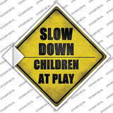 Slow Down Children At Play Novelty Diamond Sticker Decal