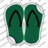 Green Solid Novelty Flip Flops Sticker Decal Small