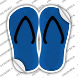 Blue Solid Novelty Flip Flops Sticker Decal Small