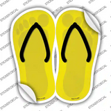 Yellow Solid Novelty Flip Flops Sticker Decal Small