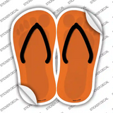 Orange Solid Novelty Flip Flops Sticker Decal Small