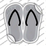 Gray Solid Novelty Flip Flops Sticker Decal Small