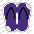 Purple Solid Novelty Flip Flops Sticker Decal Small
