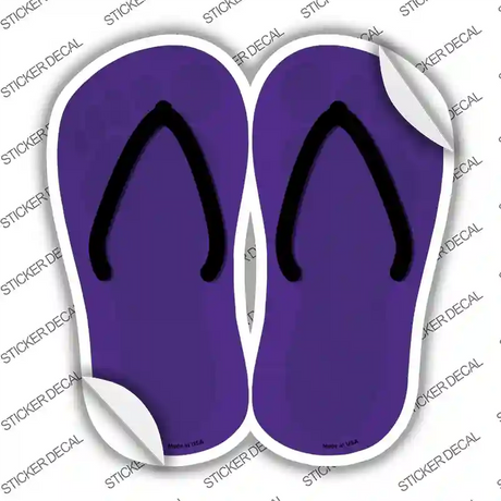 Purple Solid Novelty Flip Flops Sticker Decal Small