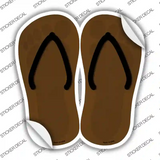 Brown Solid Novelty Flip Flops Sticker Decal Small