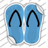 Light Blue Solid Novelty Flip Flops Sticker Decal Small
