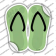 Lime Green Solid Novelty Flip Flops Sticker Decal Small