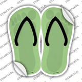 Lime Green Solid Novelty Flip Flops Sticker Decal Small