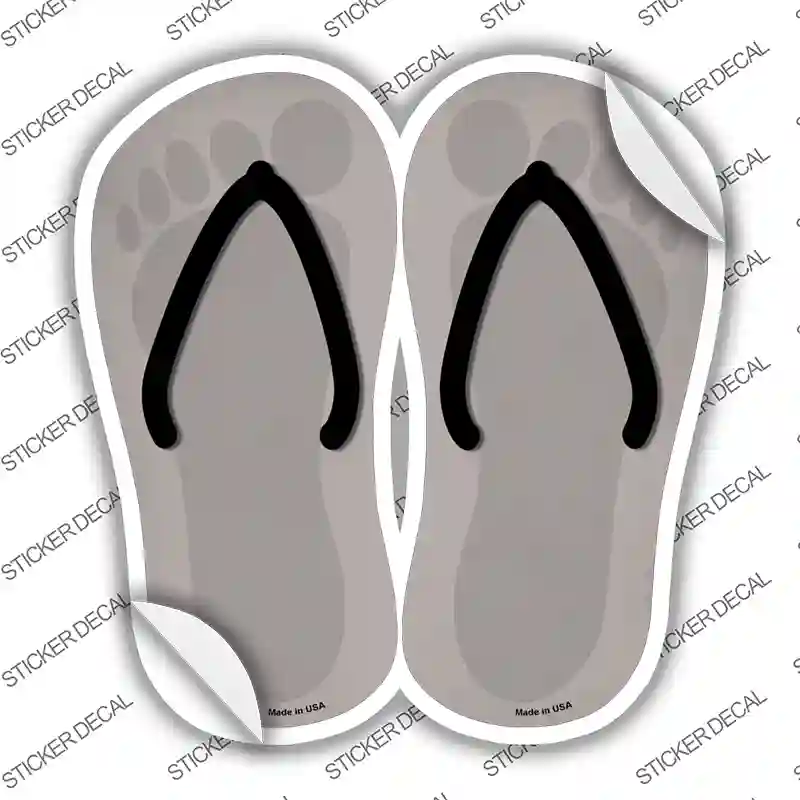 Tan Solid Novelty Flip Flops Sticker Decal Small