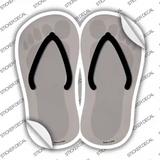 Tan Solid Novelty Flip Flops Sticker Decal Small