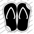 Black Solid Novelty Flip Flops Sticker Decal Small