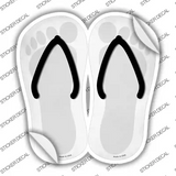 White Solid Novelty Flip Flops Sticker Decal Small