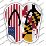 USA|Maryland Flag Novelty Flip Flops Sticker Decal Small