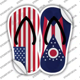 USA|Ohio Flag Novelty Flip Flops Sticker Decal Small