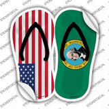 USA|Washington Flag Novelty Flip Flops Sticker Decal Small